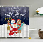 Christmas Waterproof Polyester Bathroom Shower Curtain Decor With Hooks