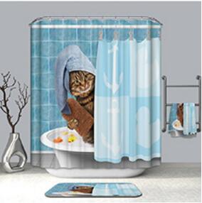 Bathroom Decor 3D Print Customized Animal Beast Waterproof  Curtains