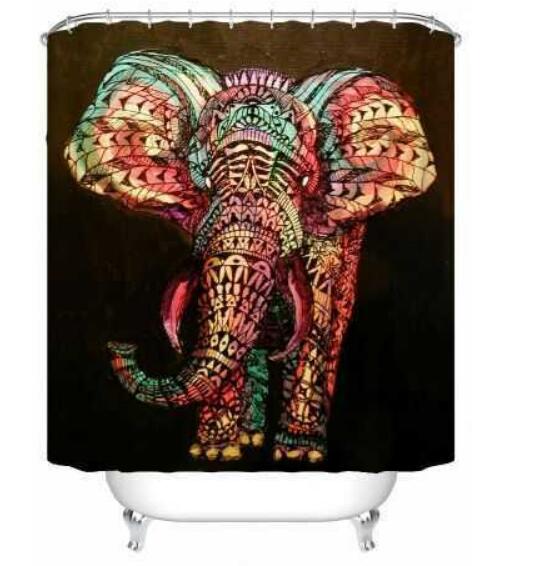 Elephant theme  Shower Curtain Waterproof Bathroom  decor