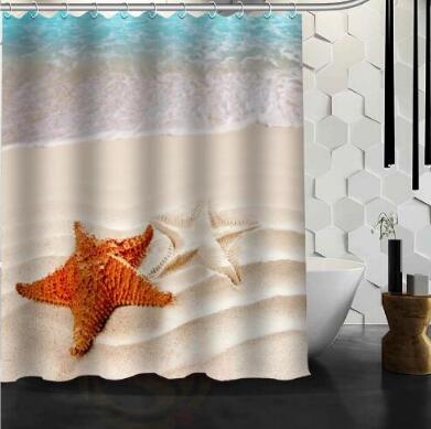Waterproof Shower Curtain Bathroom Curtain Beach Spa  Shower Curtain