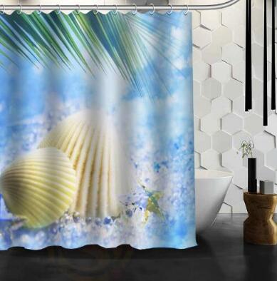 Waterproof Shower Curtain Bathroom Curtain Beach Spa  Shower Curtain