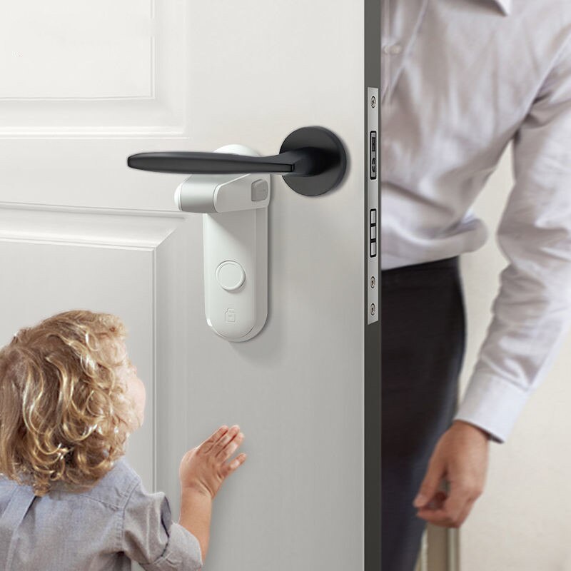 1pcs Child Safety Door Handle Lock Protection Baby Door Handle Lock Pet Room Door Handle Lock Easy Installation No Punching
