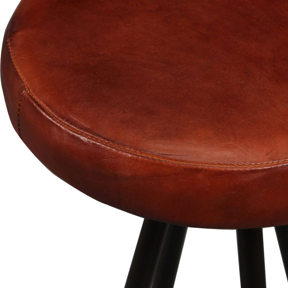 2/4x Bar Stools Genuine Leather Steel Bistro Pub Dining Chair Seating