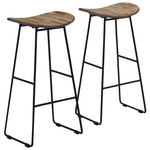 2/4x Bar Chairs Reclaimed Teak Dining Dinner Room Kitchen Seating Stool