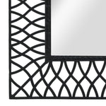 Garden Wall Mirror Arched Steel Frame Black Outdoor Decor 19.6"/23.6"