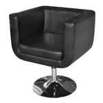Armchair with Chrome Base Black Faux Leather