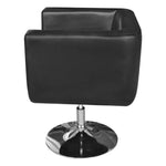 Armchair with Chrome Base Black Faux Leather