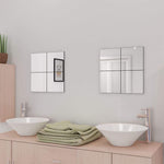 8/16x Frameless Mirror Tiles Glass Wall Mirror Home Decor Bathroom
