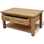 Solid Oak Wood Coffee Table 34.6"x20.9"x17.7"