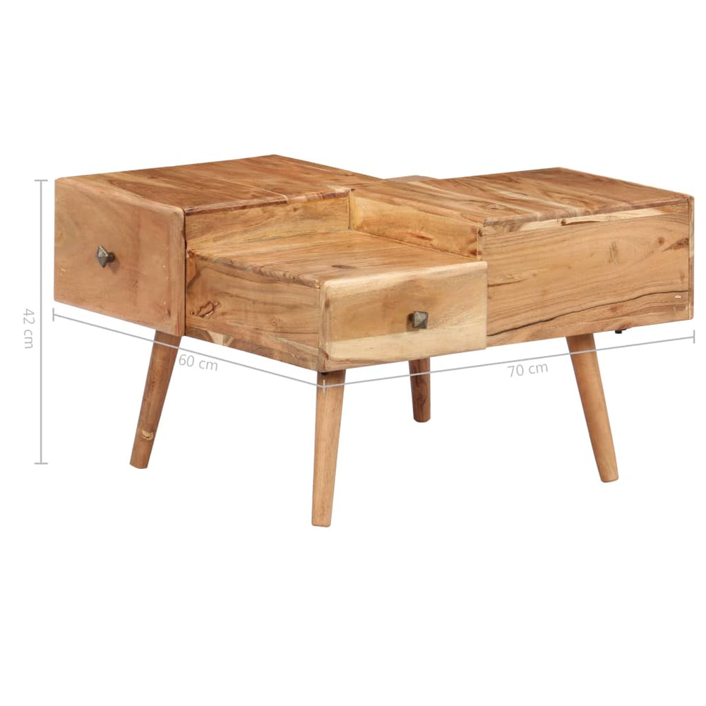 Coffee Table 27.5"x23.6"x16.5" Solid Acacia Wood