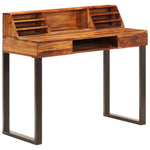 Desk 43.3"x19.7"x37" Solid Sheesham Wood and Steel