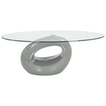 Coffee Table with Oval Glass Top Accent End Side Table Multi Colors