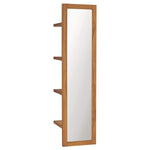 Wall Mirror with Shelves 11.8"x11.8"x47.2" Solid Teak Wood