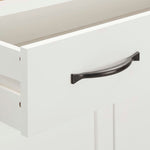Shoe Cabinet Solid Oak Wood Storage Organizer Unit White/Light Wood