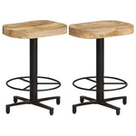 2x Solid Mango Wood Bar Stool Pub Counter Dining Room Chair Multi Sizes