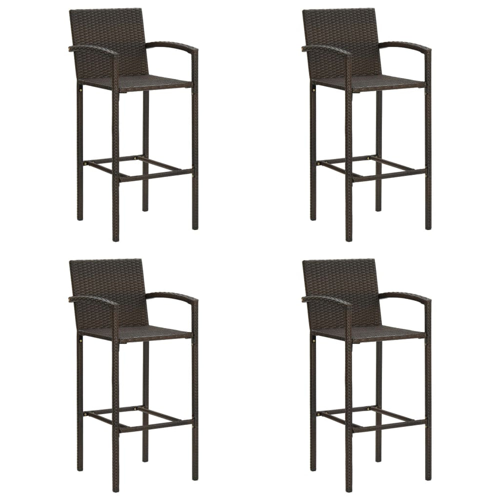 2/4x Bar Stool Poly Rattan Lounge Seating Counter Chairs Multi Colors