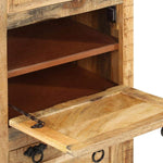 4-Layer Shoe Cabinet with Drawer Solid Rough Mango Wood