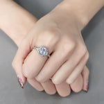 DA246 - High polished (no plating) Stainless Steel Ring with AAA Grade CZ  in Light Amethyst