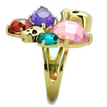 TK1888 - IP Gold(Ion Plating) Stainless Steel Ring with AAA Grade CZ  in Multi Color