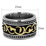 TK2234 - Two-Tone IP Gold (Ion Plating) Stainless Steel Ring with Epoxy  in Jet