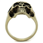 TK2472 - IP Antique Copper Stainless Steel Ring with Epoxy  in Jet