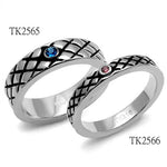 TK2566 - High polished (no plating) Stainless Steel Ring with Top Grade Crystal  in Rose