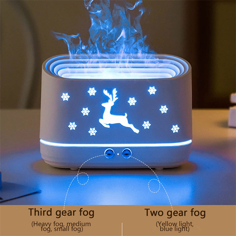 Elk Flame Humidifier Diffuser Lamp for Christmas Gifs or Christmas Home Decorations