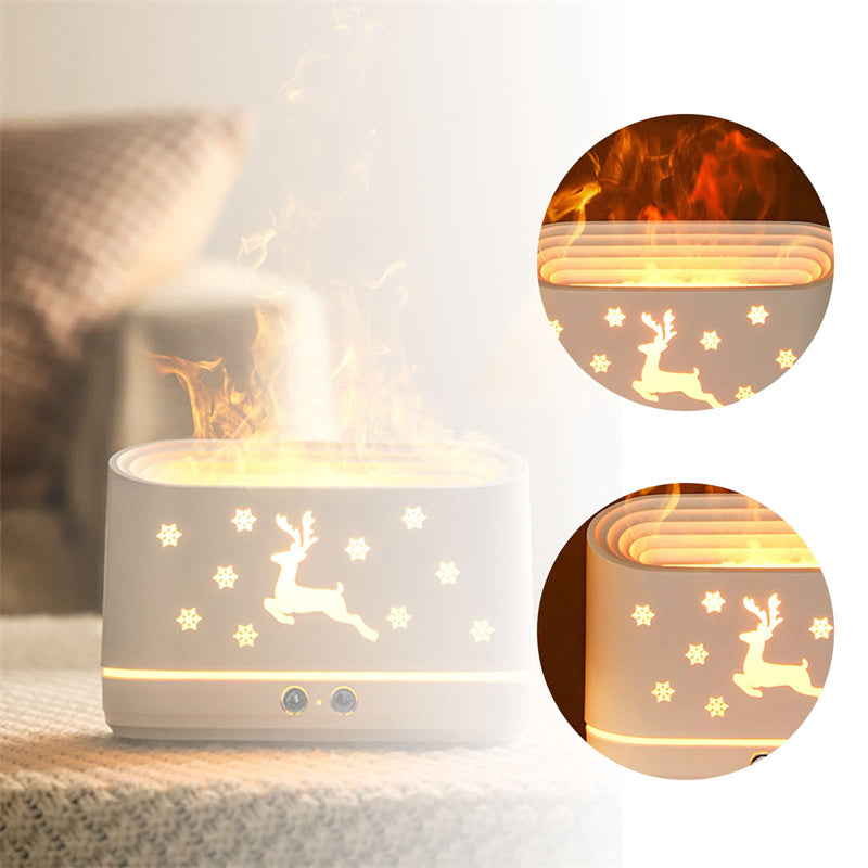 Elk Flame Humidifier Diffuser Lamp for Christmas Gifs or Christmas Home Decorations
