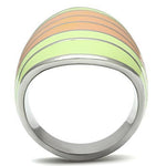 TK504 - High polished (no plating) Stainless Steel Ring with Epoxy  in Multi Color