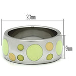 TK513 - High polished (no plating) Stainless Steel Ring with Epoxy  in Multi Color