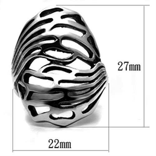 TK636 - High polished (no plating) Stainless Steel Ring with No Stone