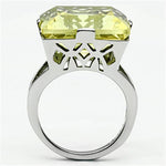TK649 - High polished (no plating) Stainless Steel Ring with Top Grade Crystal  in Citrine Yellow