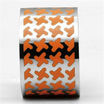TK679 - High polished (no plating) Stainless Steel Ring with Epoxy  in Orange