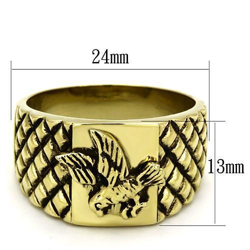 TK773 - IP Gold(Ion Plating) Stainless Steel Ring with No Stone