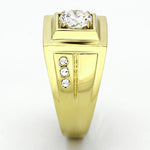 TK791 - IP Gold(Ion Plating) Stainless Steel Ring with AAA Grade CZ  in Clear
