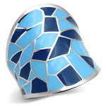 TK799 - High polished (no plating) Stainless Steel Ring with Epoxy  in Multi Color