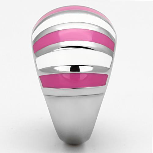 TK828 - High polished (no plating) Stainless Steel Ring with Epoxy  in Multi Color